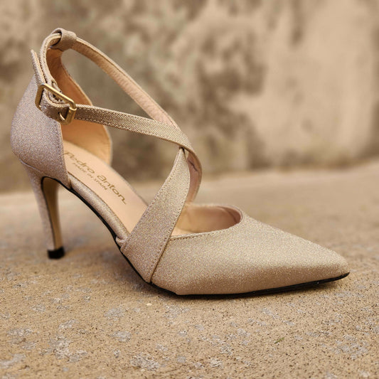 Pedro Anton - 3717 - Gold, Pumps, PEDRO ANTON, Plum Bottom