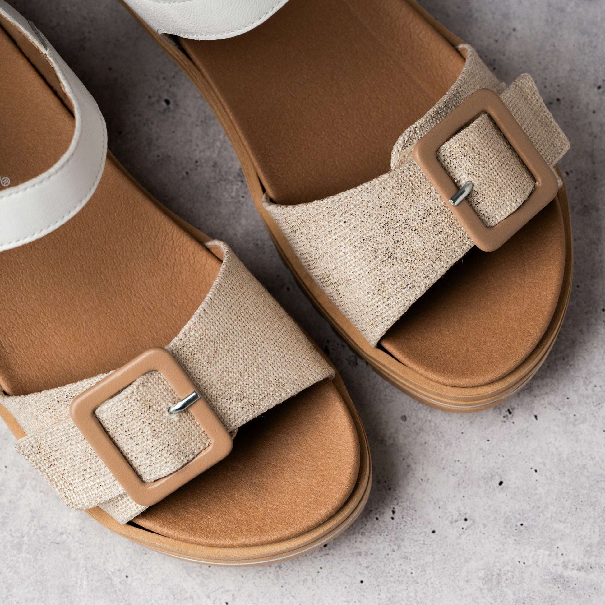 Pie Santo - Joia Sandal (240023) - Beige, Sandals, Pie Santo, Plum Bottom
