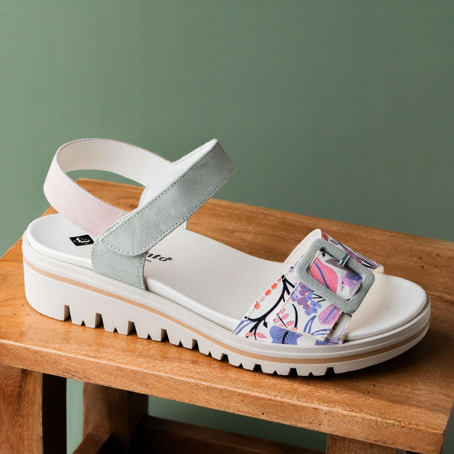 Pie Santo - Ram Sandal (240023) - White Floral, Sandals, Pie Santo, Plum Bottom