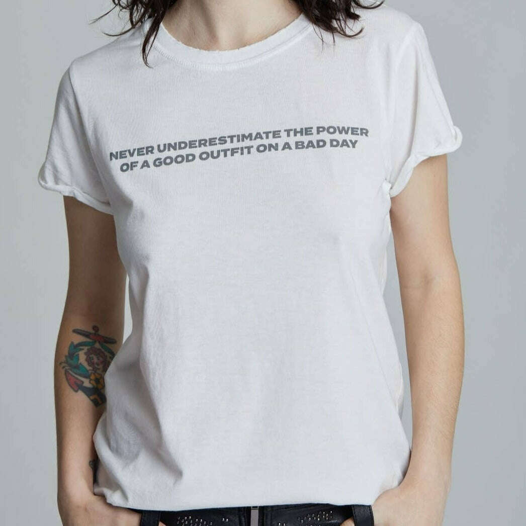 RECYCLED KARMA - Good Outfit Short Sleeve T-Shirt - White, Shirt, RECYCLED KARMA, Plum Bottom