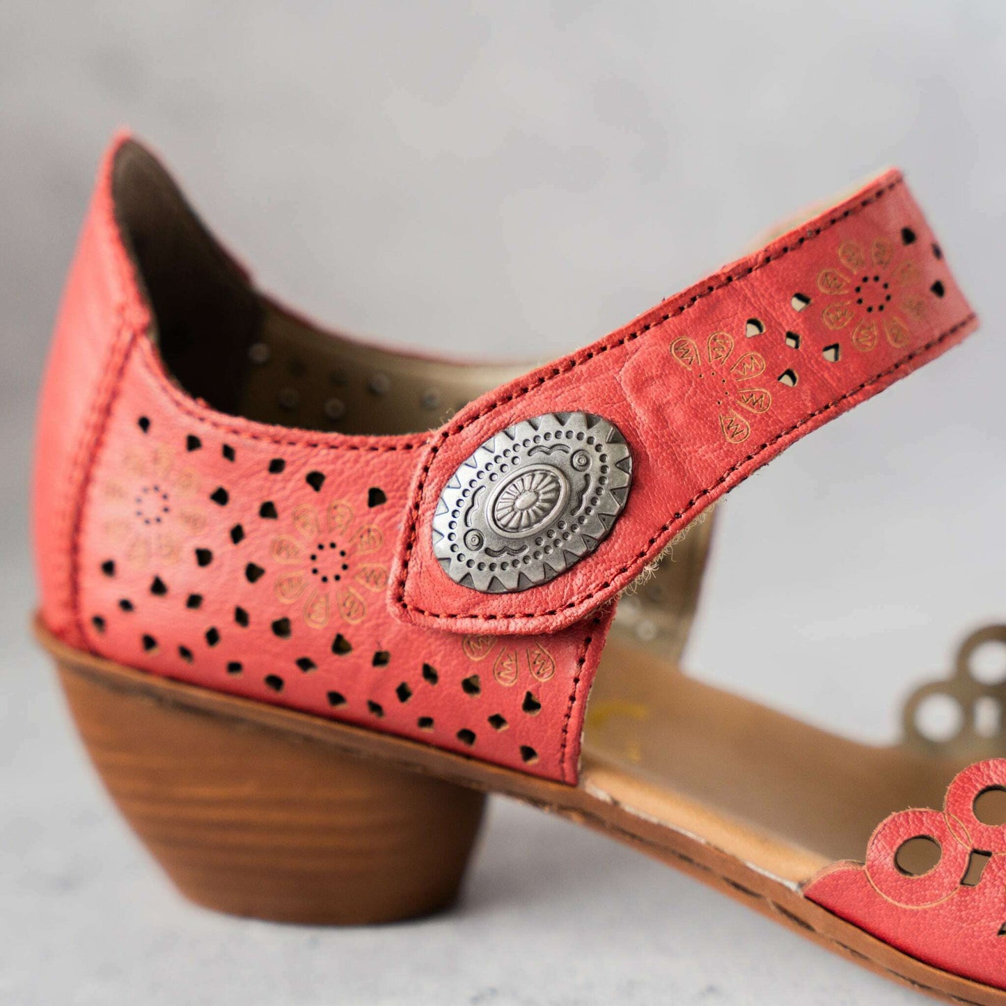 Rieker - 43753-33 - Red, Pumps, Rieker, Plum Bottom