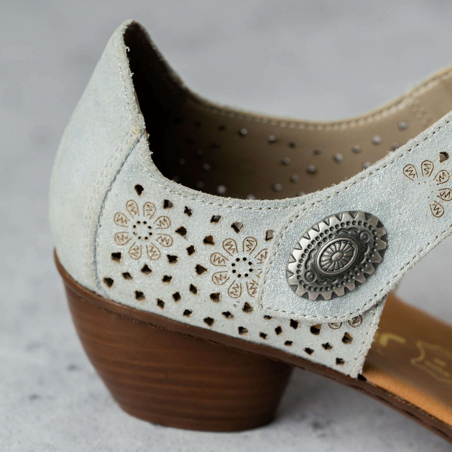 Rieker - 43753-90 - Silver, Pumps, Rieker, Plum Bottom