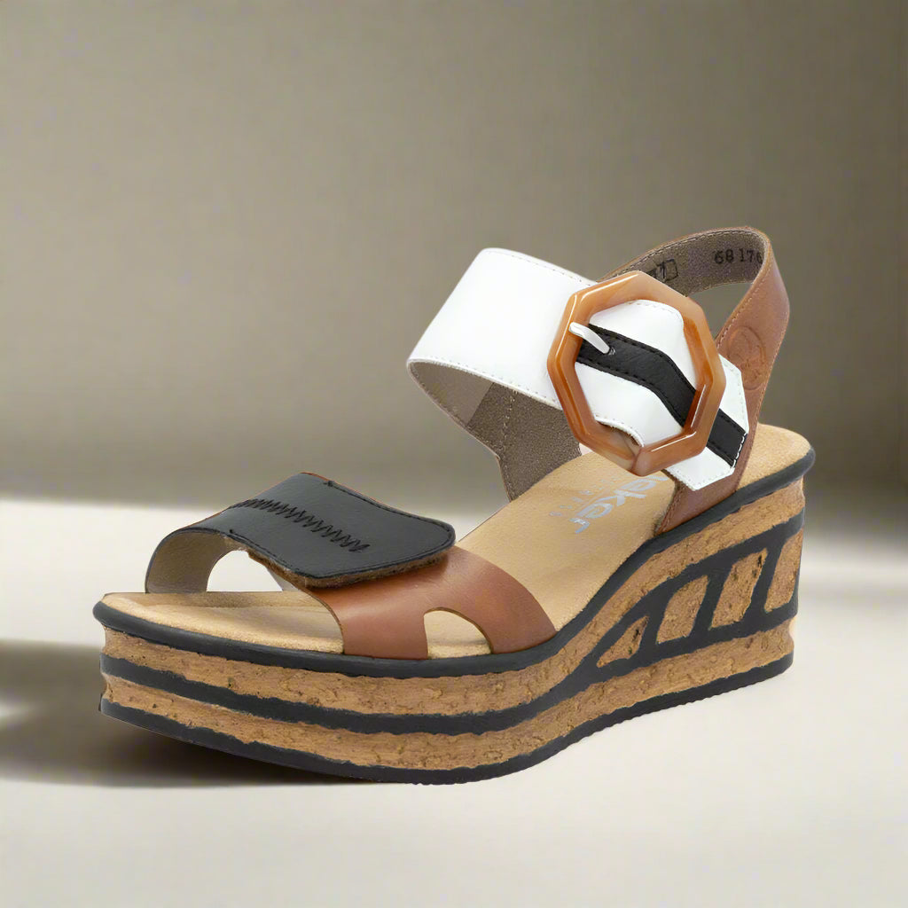 Rieker - 68176, Sandals, Rieker, Plum Bottom