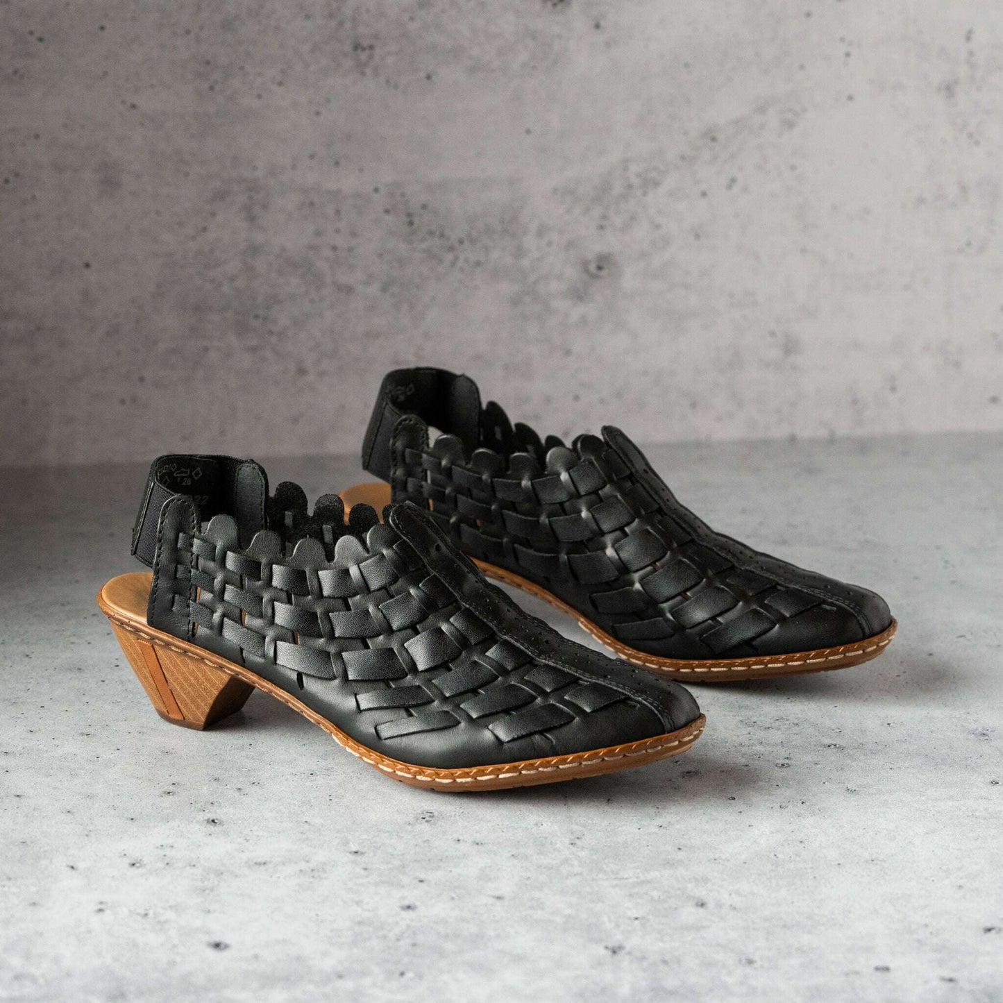 Rieker - Sina - Black & Denim, Pumps, Rieker, Plum Bottom