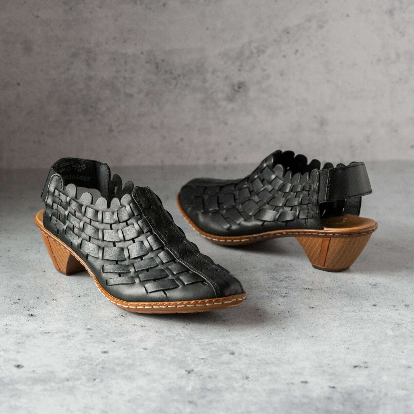 Rieker - Sina - Black & Denim, Pumps, Rieker, Plum Bottom