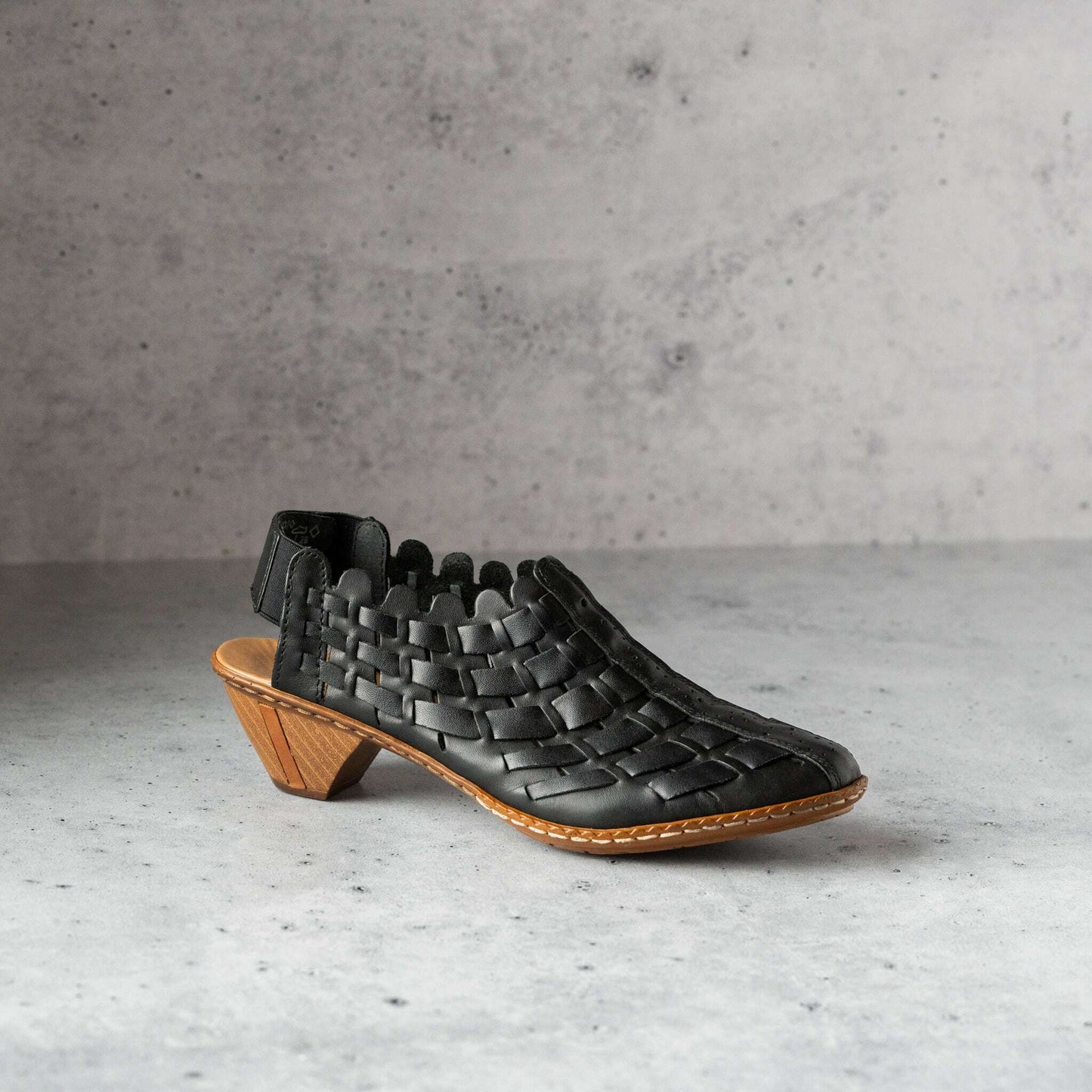 Rieker - Sina - Black & Denim, Pumps, Rieker, Plum Bottom