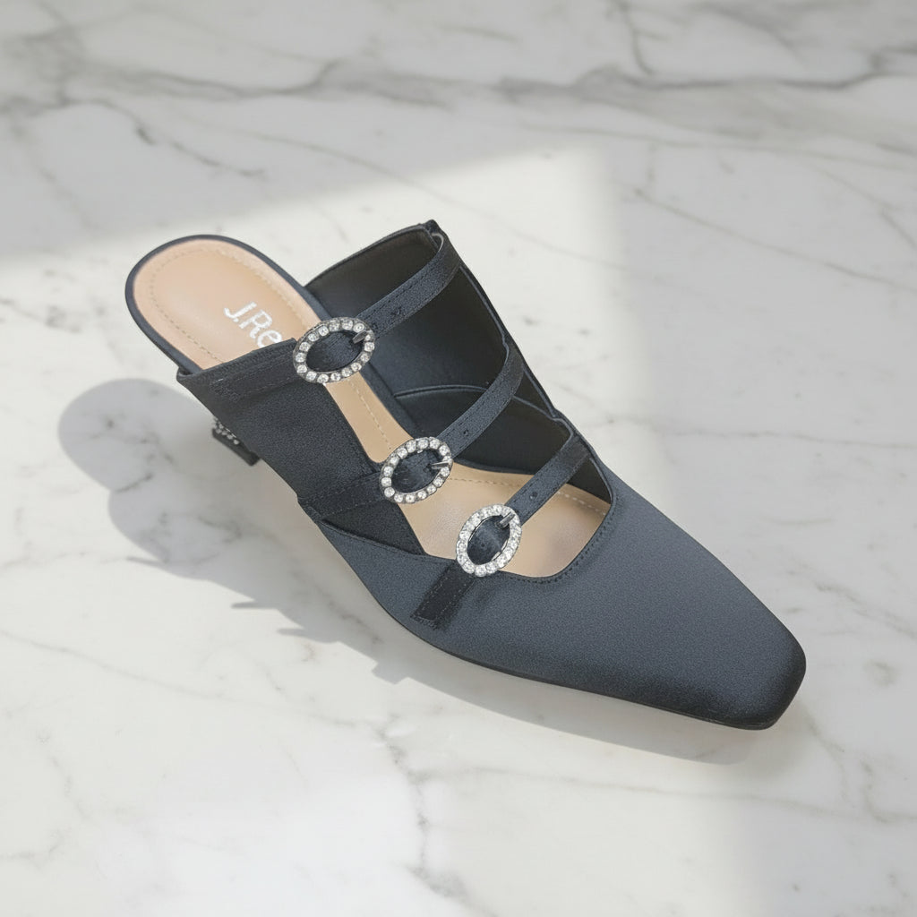 J. Renee - Soyer- Black Satin/Crystal