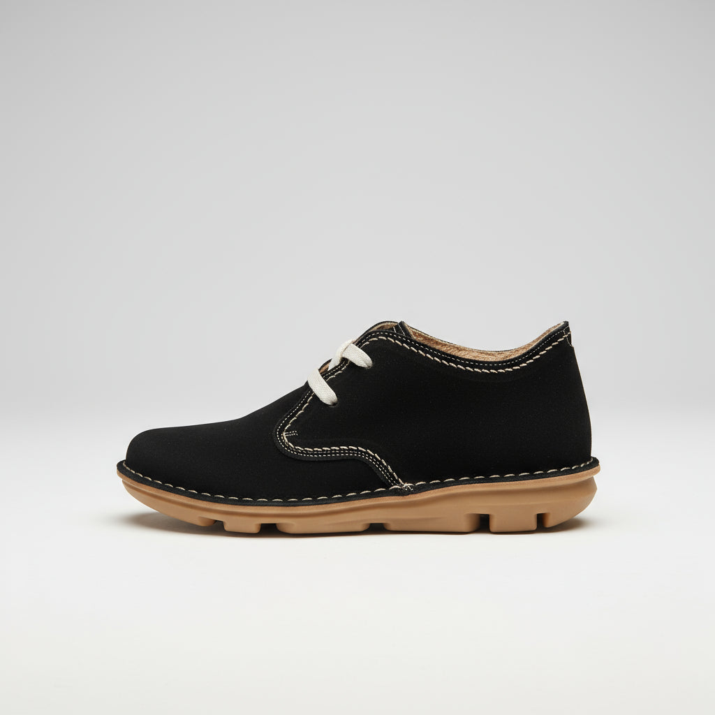 ON FOOT Silken in Black Suede & Castana