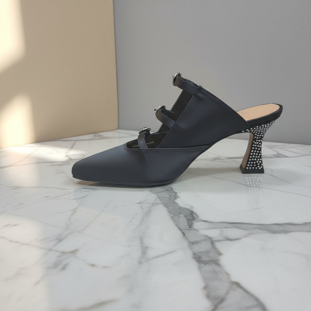 J. Renee - Soyer- Black Satin/Crystal