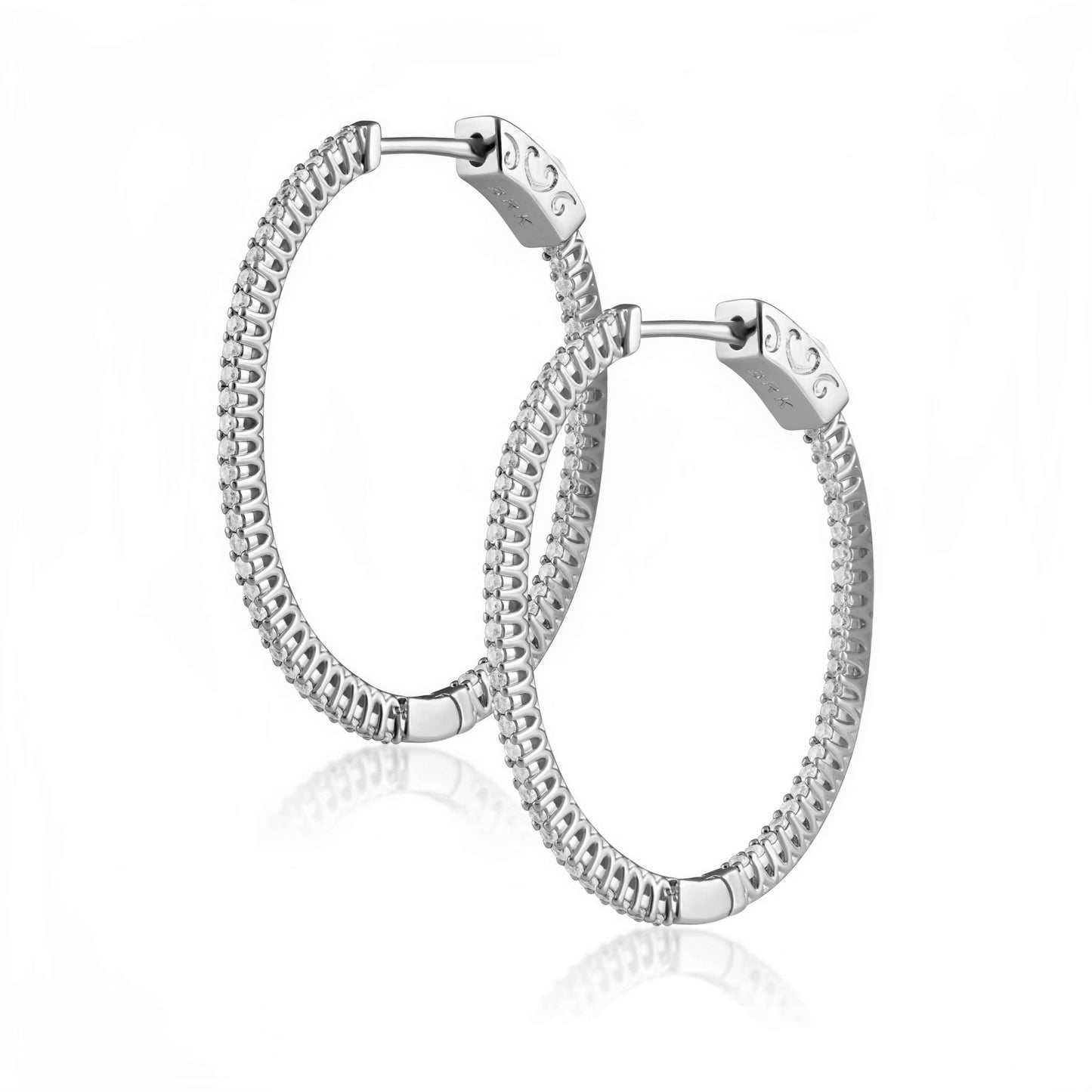 Sahira Jewelry Design - Kristen CZ Oval Hoop: Gold, Earrings, Sahira Jewelry Design, Plum Bottom