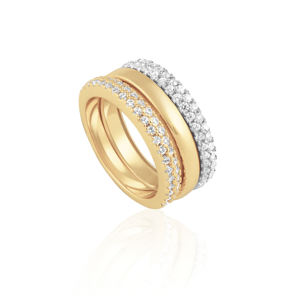 Sahira Jewelry Design - The Serene Two Tone Ring Stack: 8, JEWELRY, Sahira Jewelry Design, Plum Bottom