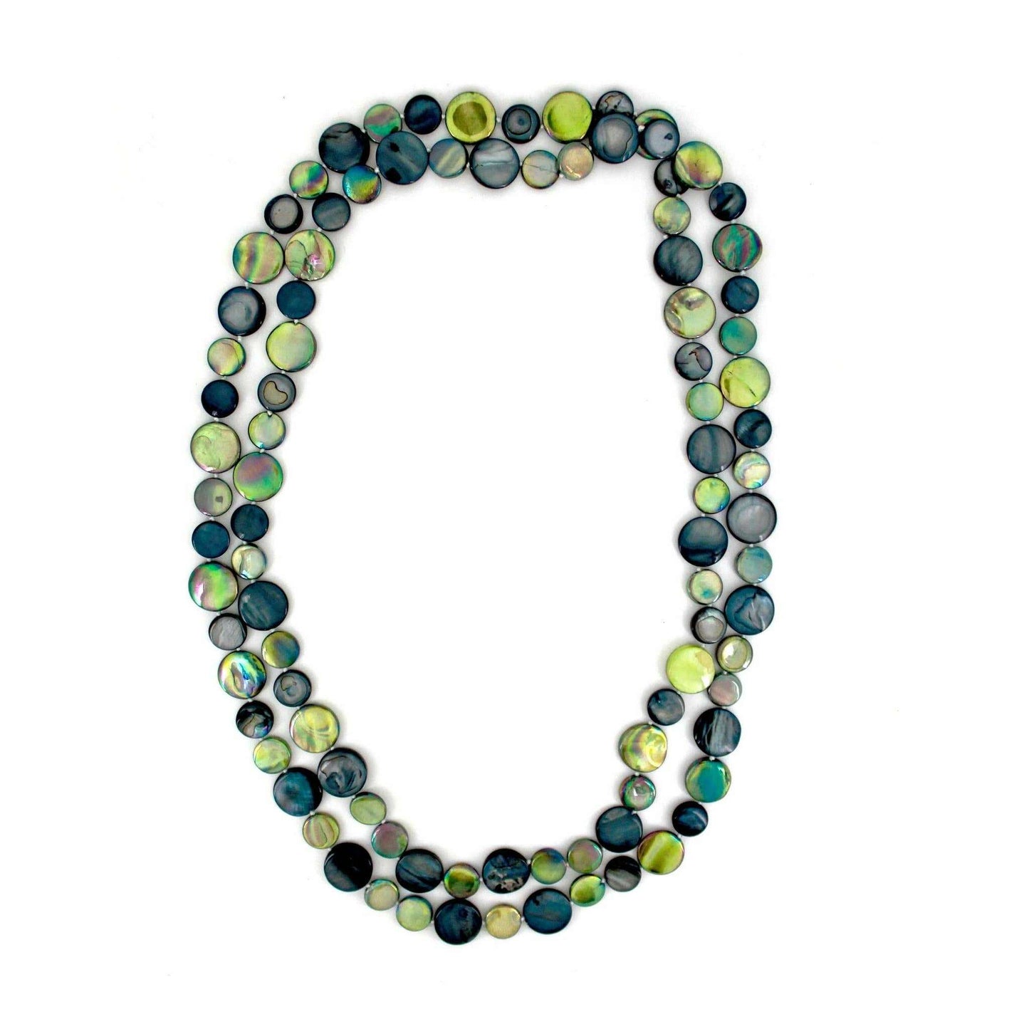 SEA LILY Black/Lime Single Strand MOP, JEWELRY, Sea Lily, Plum Bottom