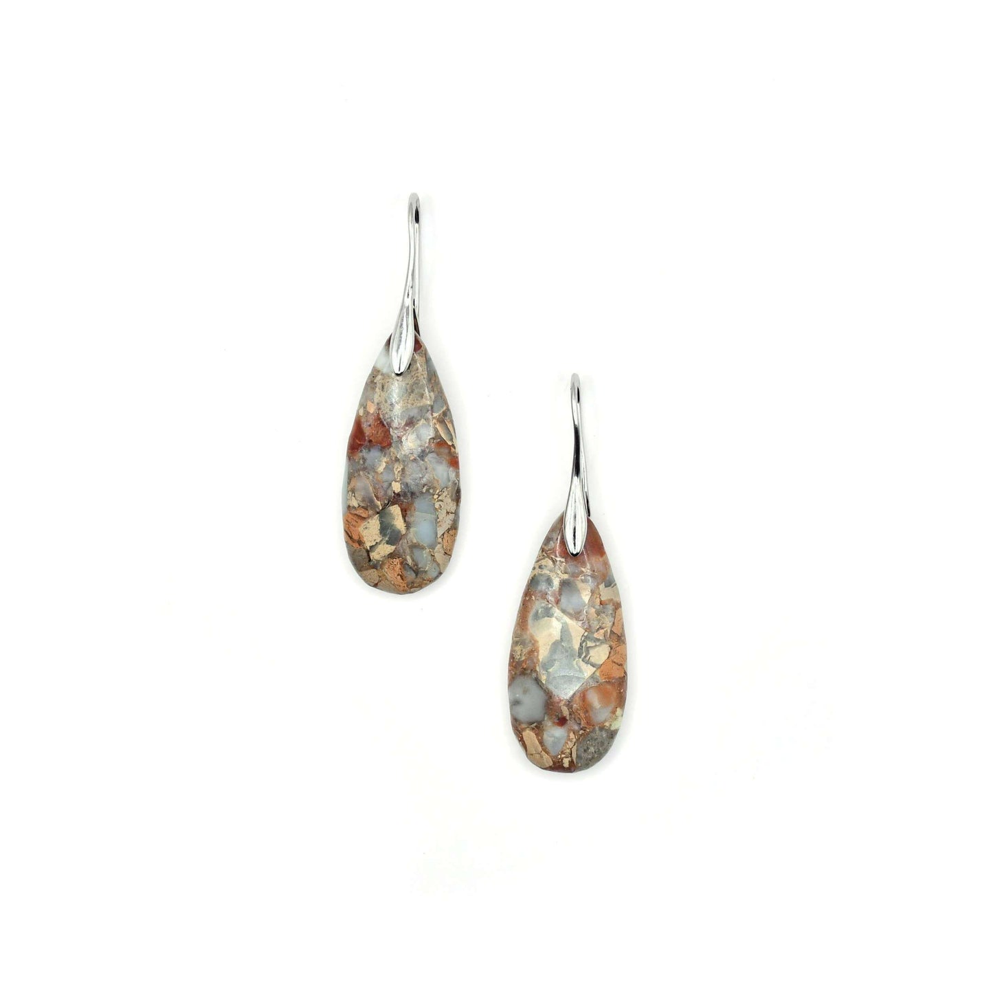 SEA LILY Brown /Beige Porcelain Earrings, JEWELRY, Sea Lily, Plum Bottom