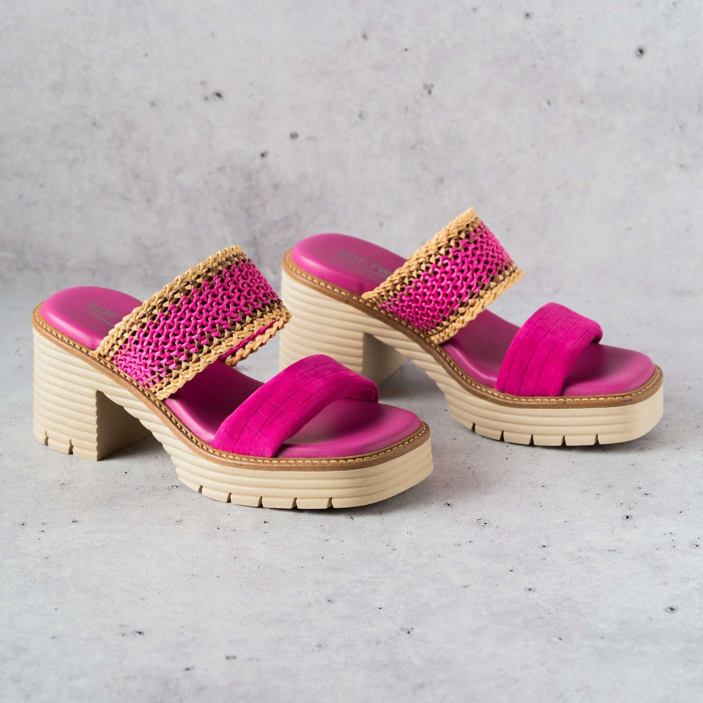 Softwaves - Blanca Sandal - Fuchsia or Lime Green, Sandals, SOFTWAVES, Plum Bottom