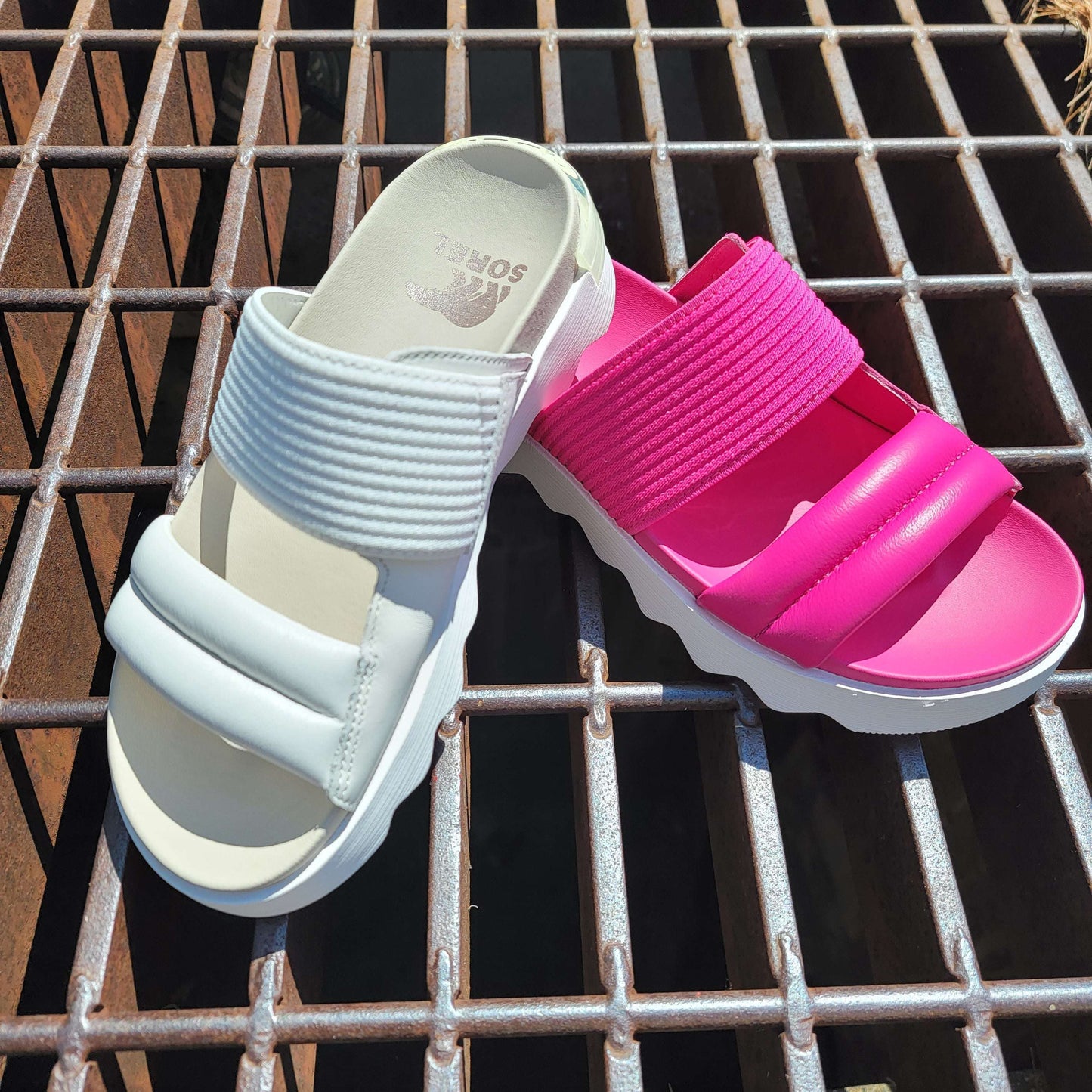 SOREL VIIBE Slide - Pink & White, SHOES, Sorel, Plum Bottom