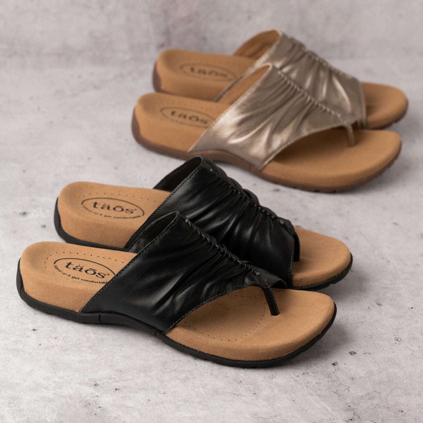 Taos - Gift 2 - Champagne & Black, Sandals, TAOS, Plum Bottom