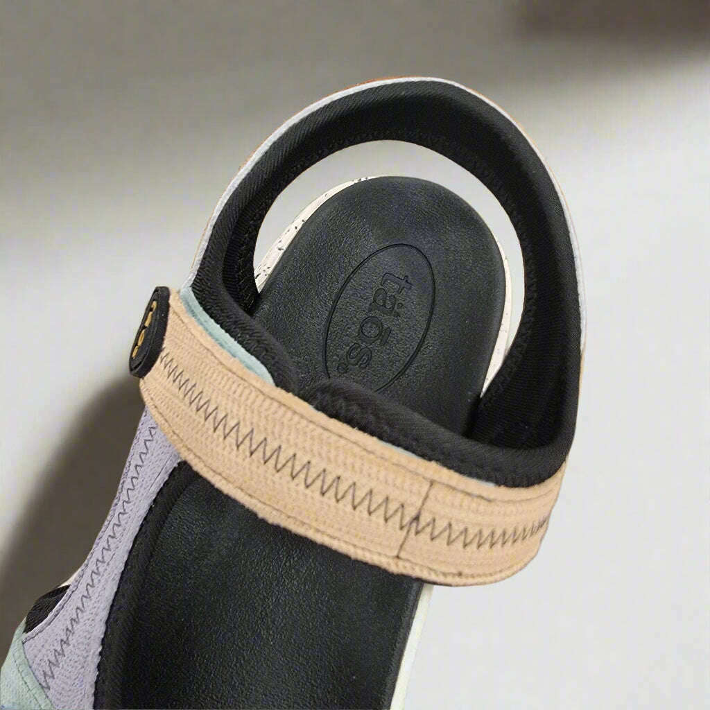 TAOS - SUPER SIDE - Retro Embossed Multi, Sandals, TAOS, Plum Bottom