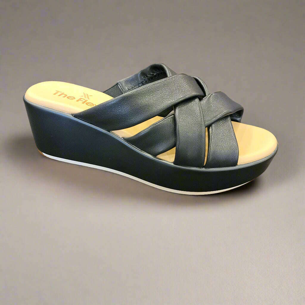 THE FLEXX - BRODY - Black & Cuoio, Sandals, THE FLEXX, Plum Bottom