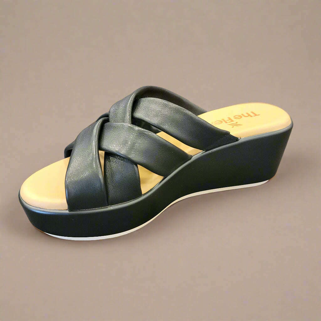 THE FLEXX - BRODY - Black & Cuoio, Sandals, THE FLEXX, Plum Bottom