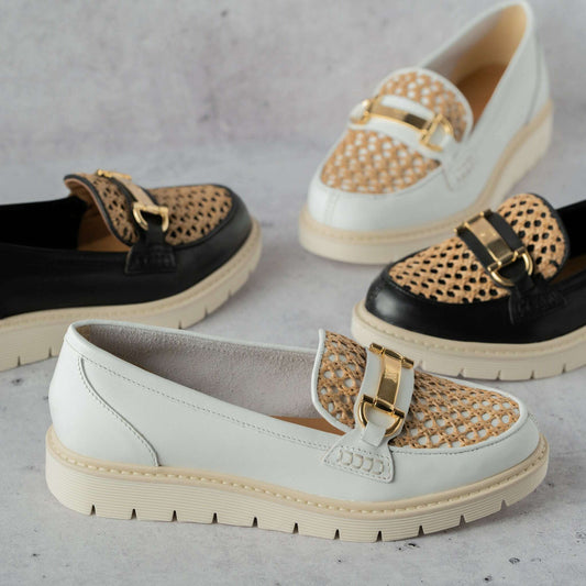 THE FLEXX - MAILA - White/Cuoio, Clearance, THE FLEXX, Plum Bottom