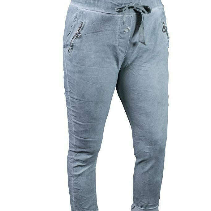 TINA STEPHENS ITALY Riley Zipper Pocket Pant Lake Enzyme, CLOTHING, TINA Stephens Italy/Tees By Tina, Plum Bottom