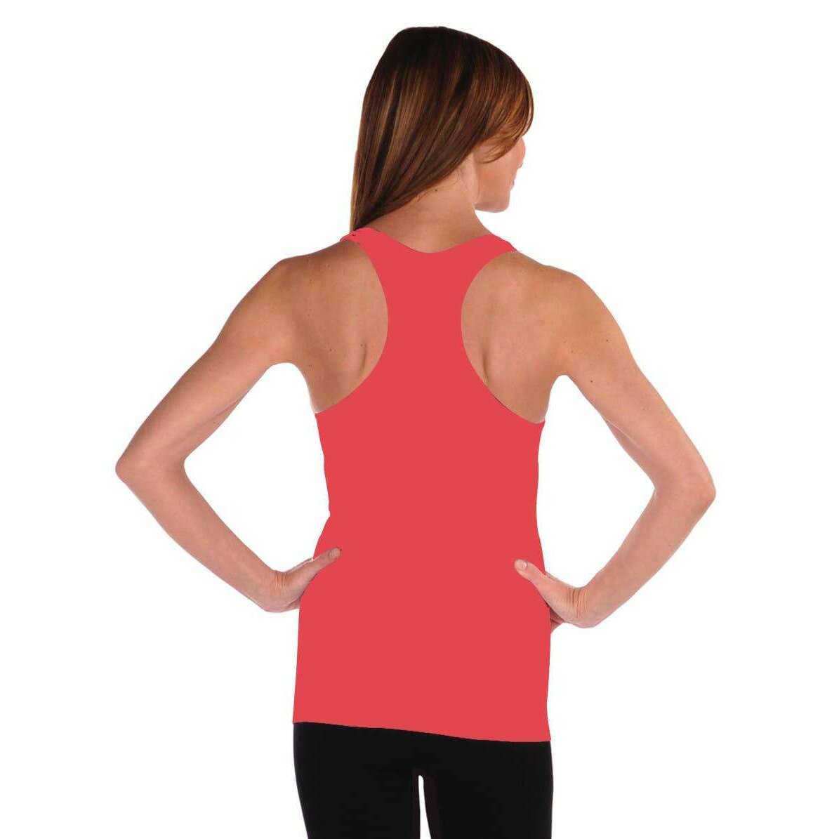 TINA STEPHENS ITALY Sorbtek Racer Back Tank Coral, CLOTHING, TINA Stephens Italy/Tees By Tina, Plum Bottom