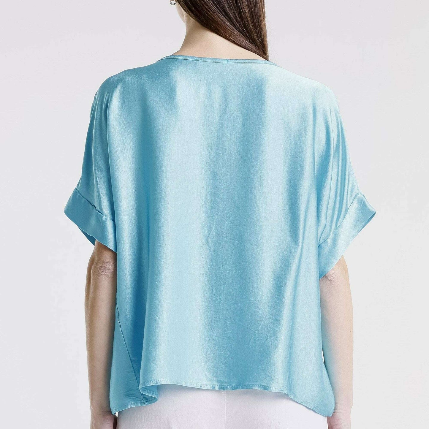 TINA STEPHENS ITALY Venus Viscose Sheen Top Turquoise, Tops, TINA Stephens Italy/Tees By Tina, Plum Bottom