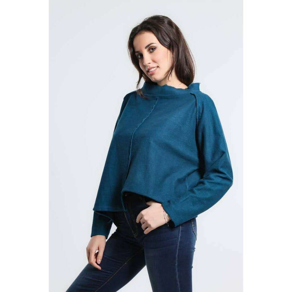 TINA Stephens Italy/Tees By Tina - Whitney French Terry Seam Top Teal, Tops, TINA Stephens Italy/Tees By Tina, Plum Bottom