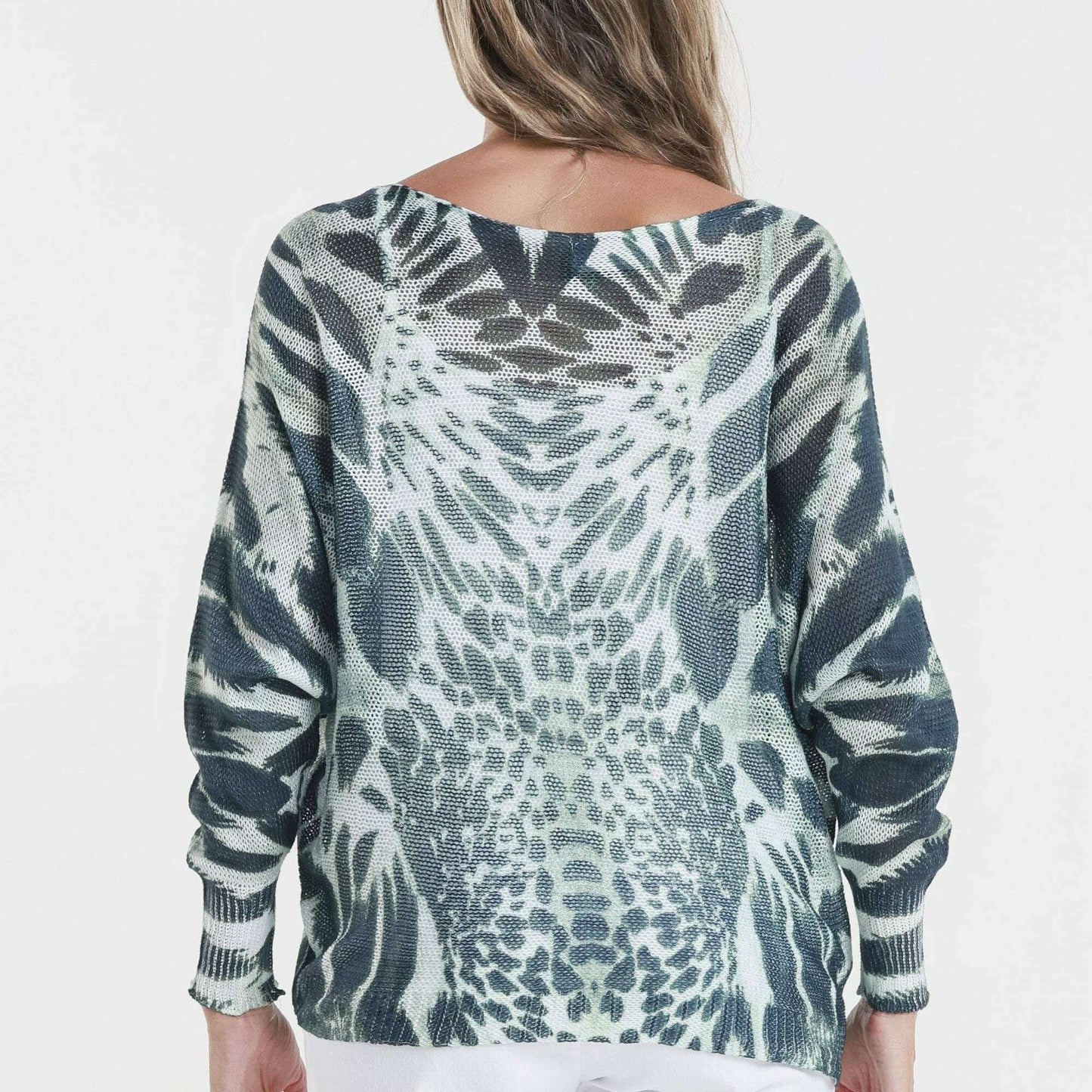 TINA Stephens Italy/Tees By Tina Big/Small Spot Danielle Batwing Open Knit Sweater Army, Sweater, TINA Stephens Italy/Tees By Tina, Plum Bottom