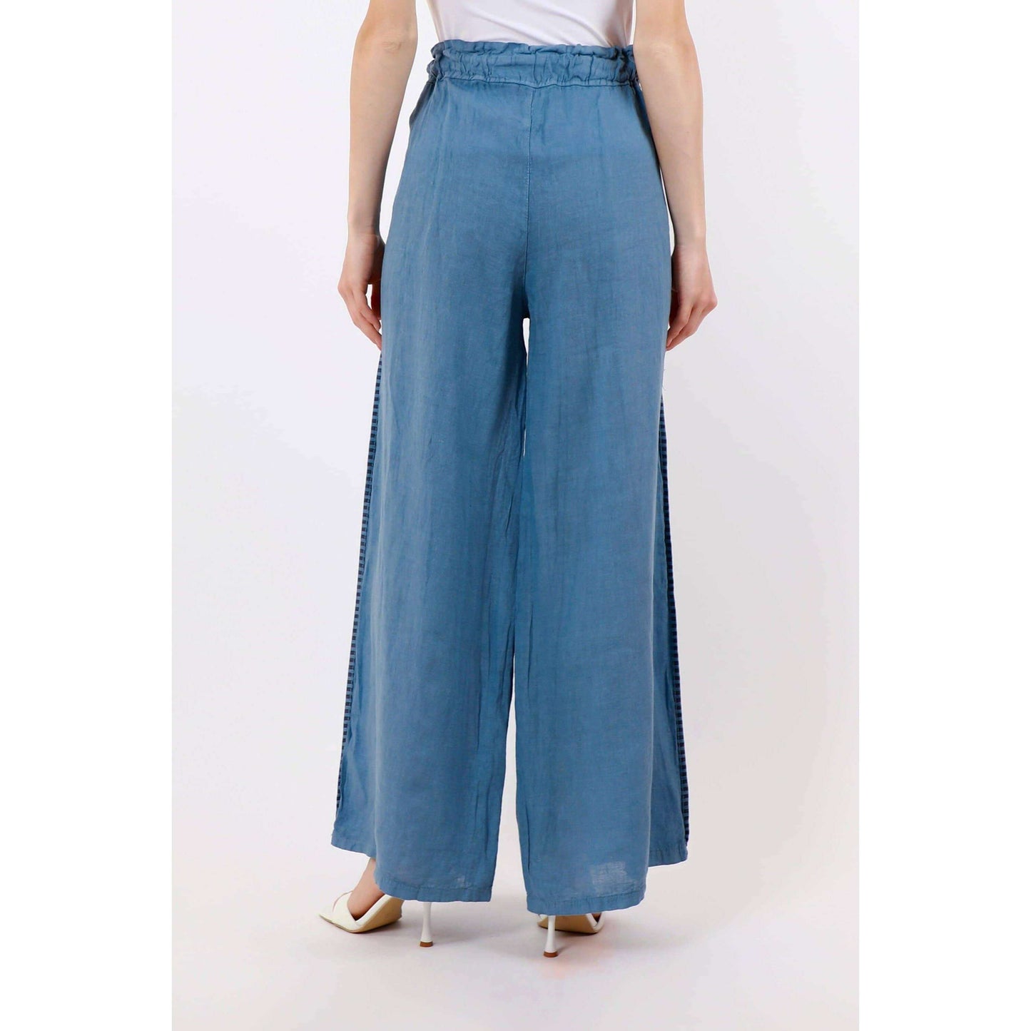TINA Stephens Italy/Tees By Tina Harlowe Stripe Trim Linen Pant Jeans, Pants, TINA Stephens Italy/Tees By Tina, Plum Bottom