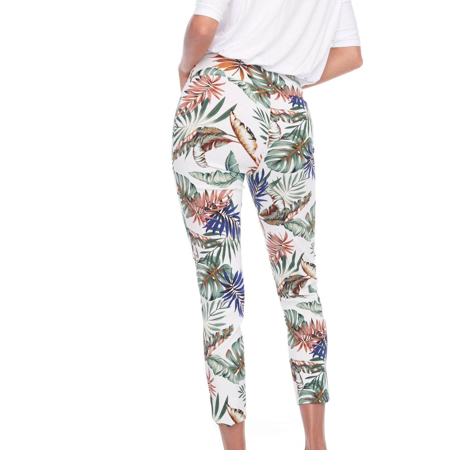 Up! - Petal Slit Ankle Pant - Tropical Print, Pants, up!, Plum Bottom