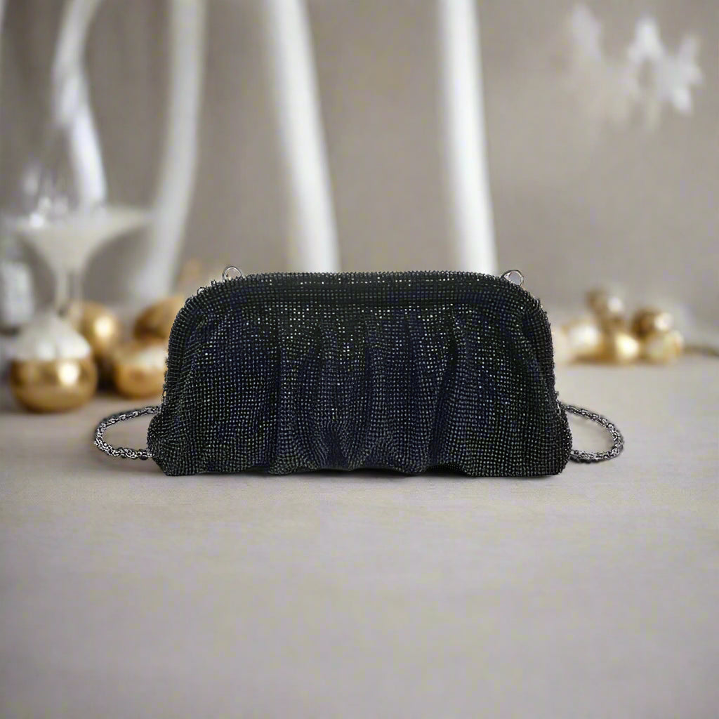 URBAN EXPRESSIONS - Irina - Black Rhinestone, Handbags, Urban Expression, Plum Bottom