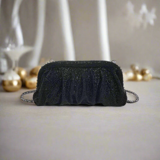 URBAN EXPRESSIONS - Irina - Black Rhinestone, Handbags, Urban Expression, Plum Bottom