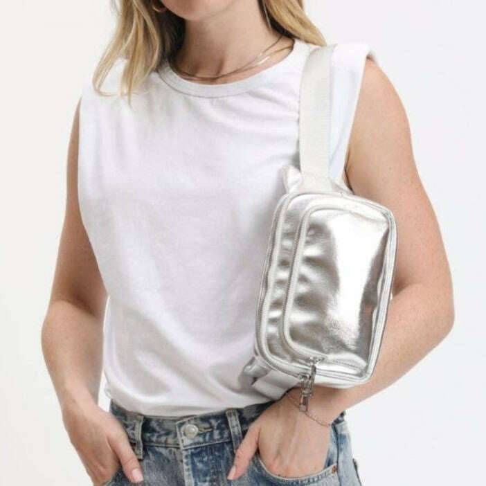URBAN EXPRESSIONS - Minnie Belt Bag - Silver, Handbags, Urban Expression, Plum Bottom
