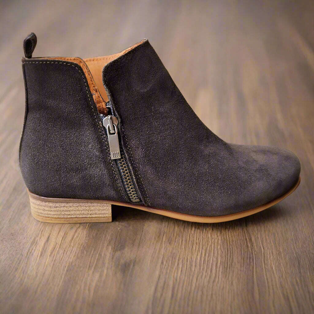 ERIC MICHAEL Isabella Low Ankle Boot, Boots, Eric Michael, Plum Bottom