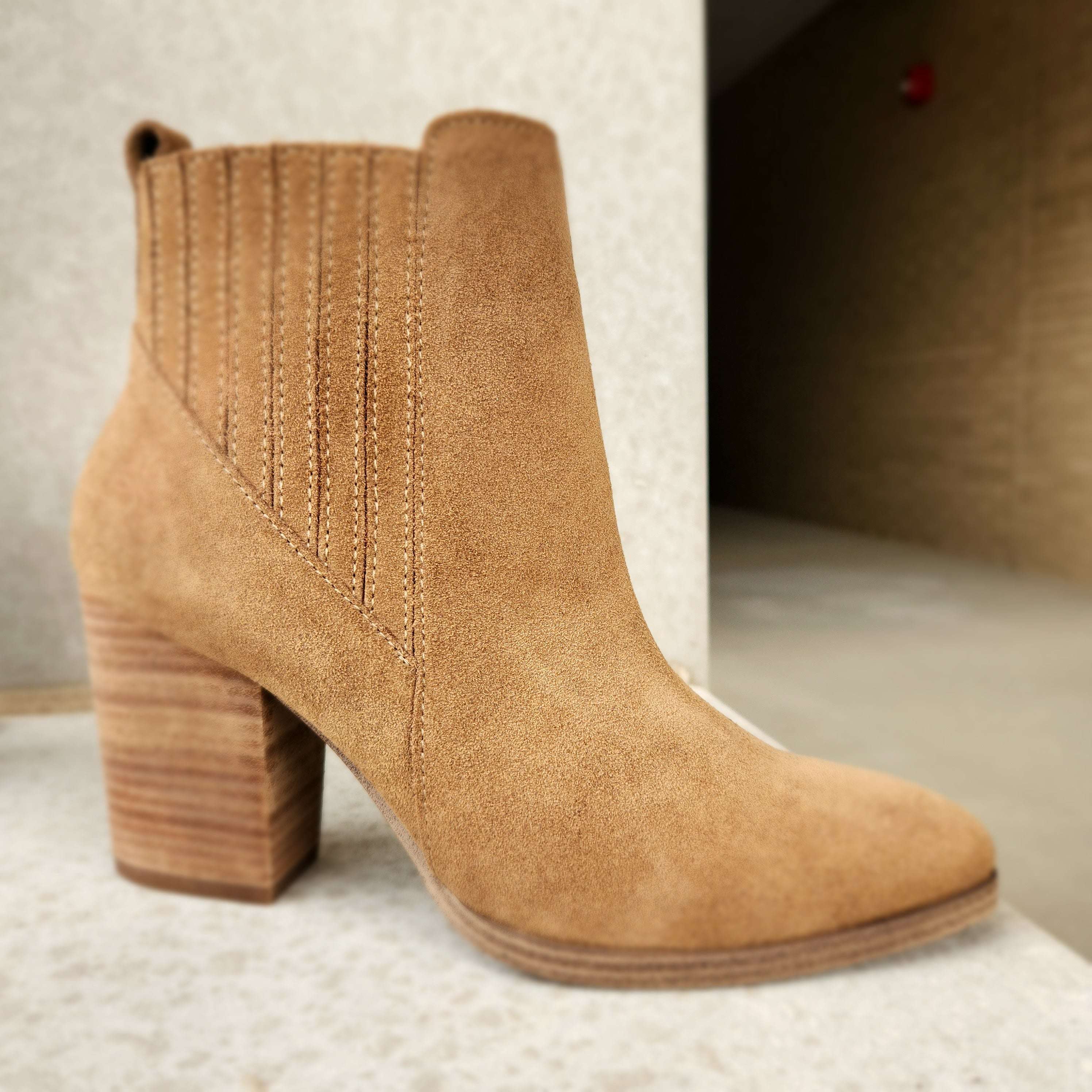 Reese Taupe Suede Ankle Boot