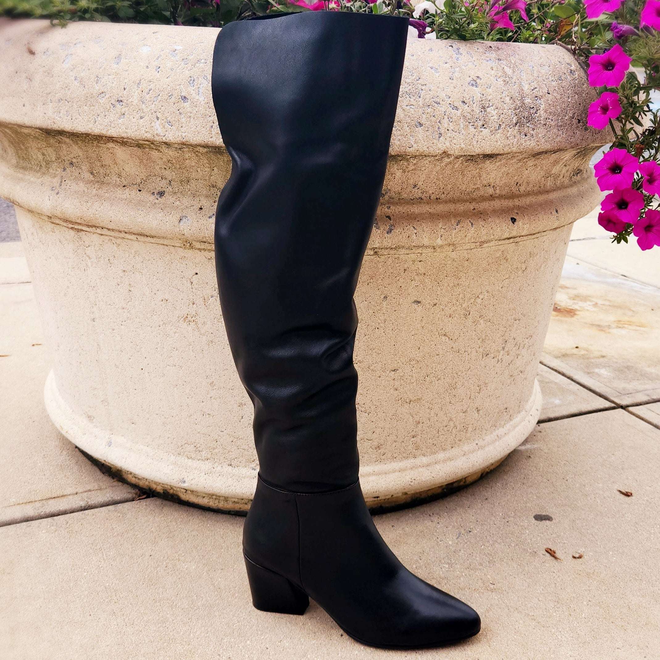 Plum over outlet the knee boots