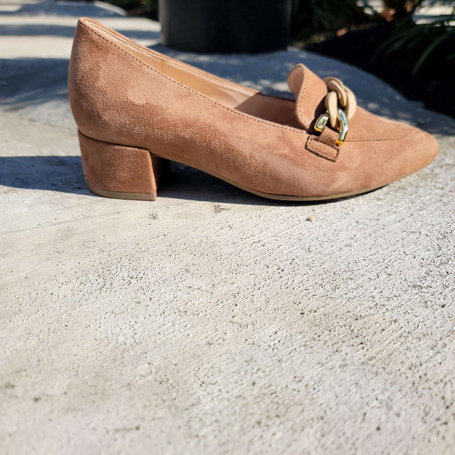 Gabor - Heeled Suede Loafer, Loafer, Gabor, Plum Bottom