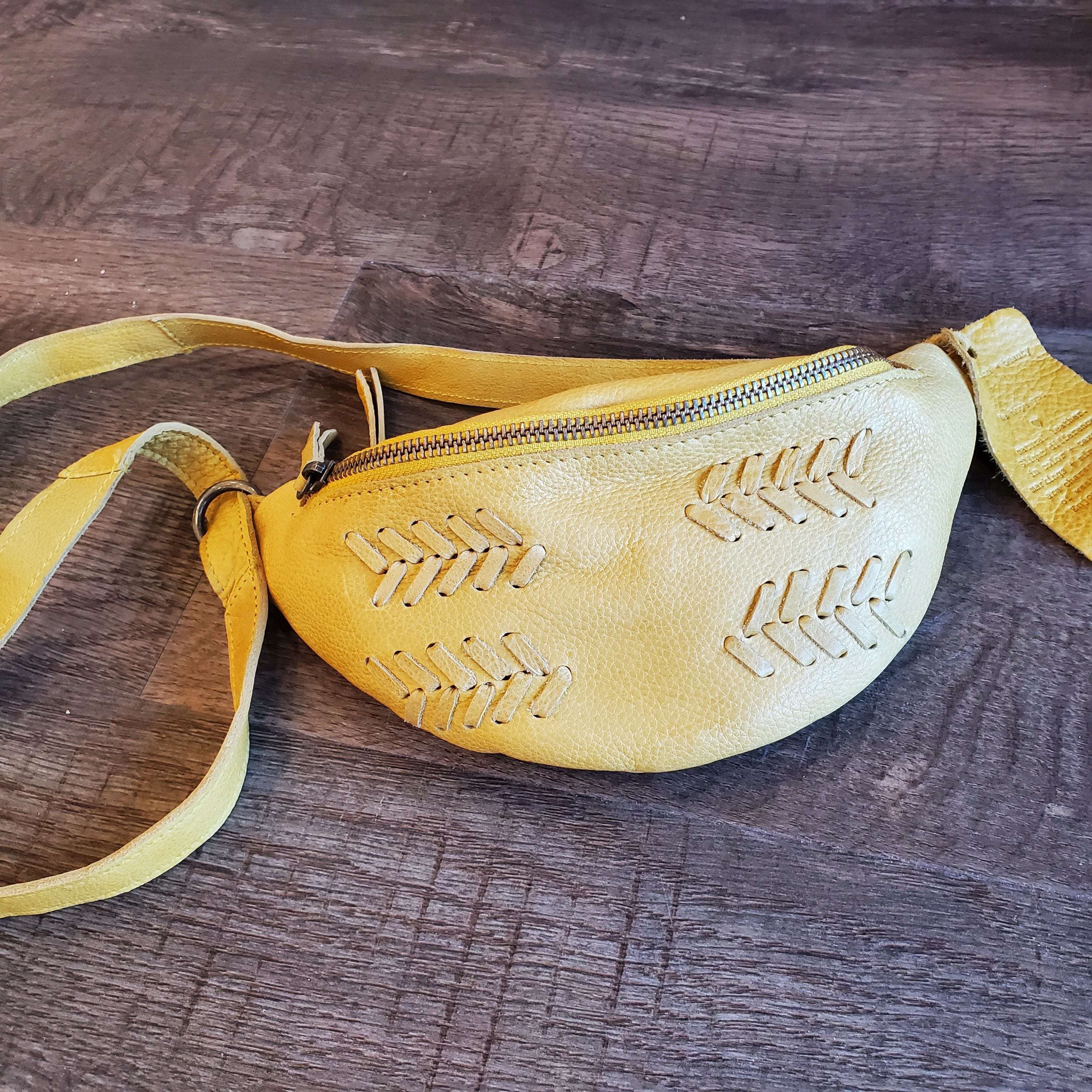 Shop Leather Fanny Pack in Mustard