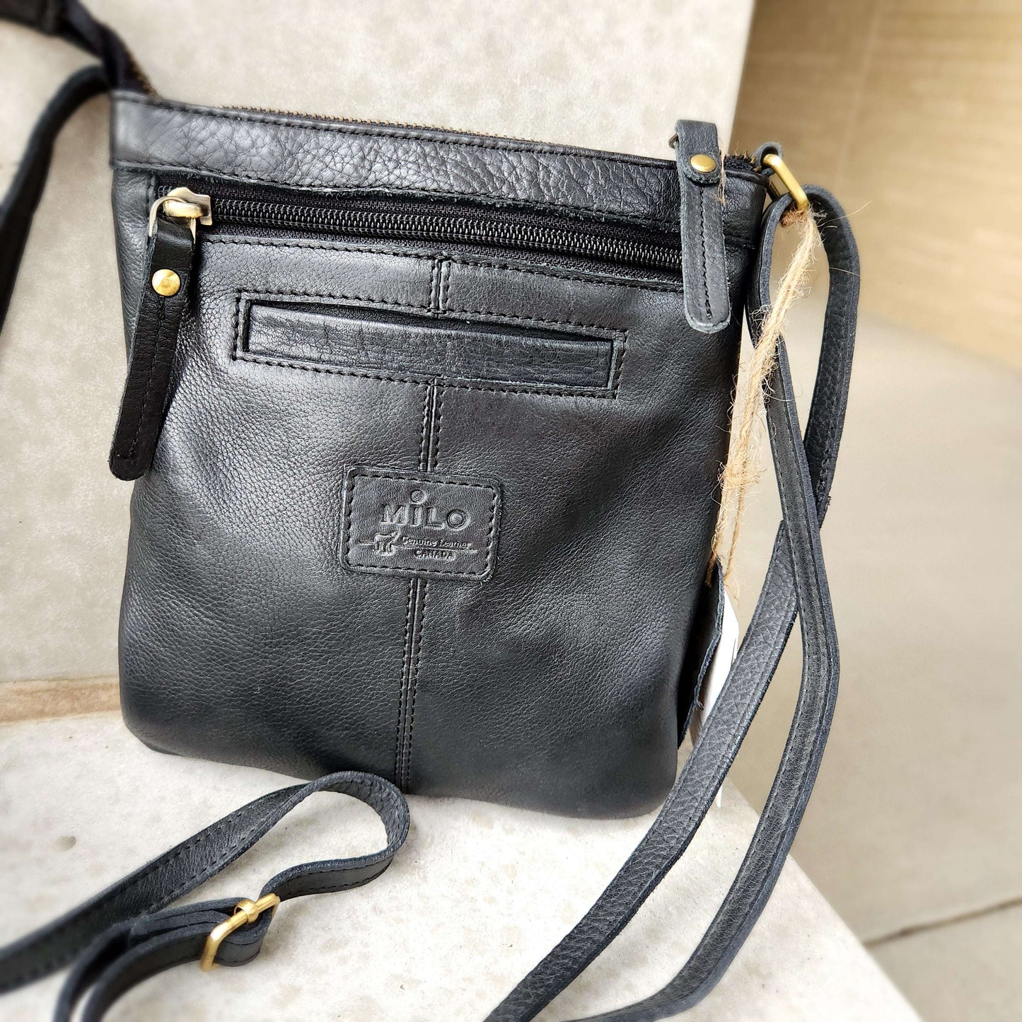 Milo - Pixie Black Leather Crossbody Handbag, ACCESSORIES, milo, Plum Bottom