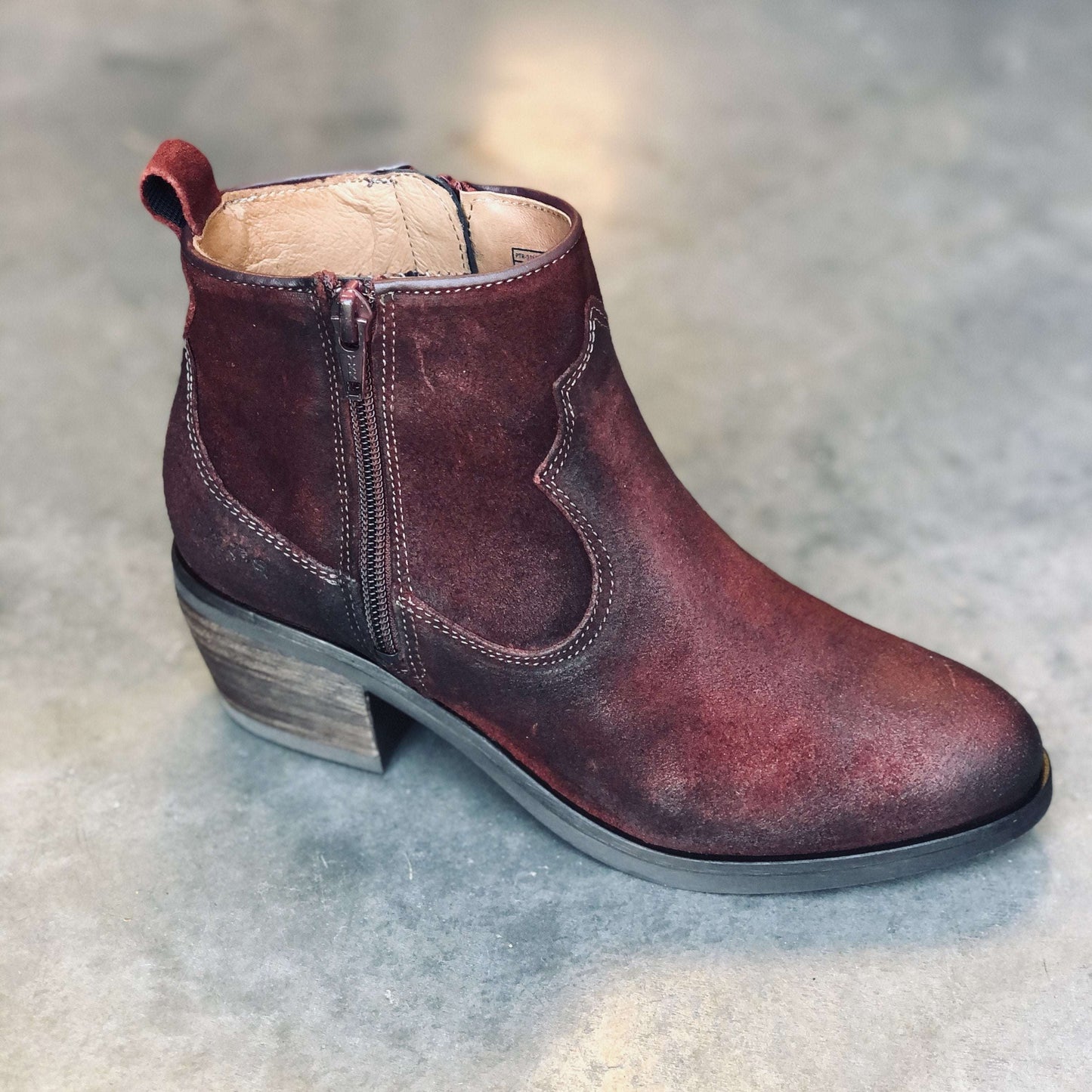 [Taos- Partner Suede Ankle Boot], [Clearance], [TAOS], [Plum Bottom].