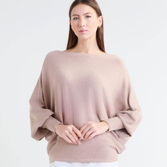 TINA STEPHENS ITALY Mylah Batwing Sweater Champagne