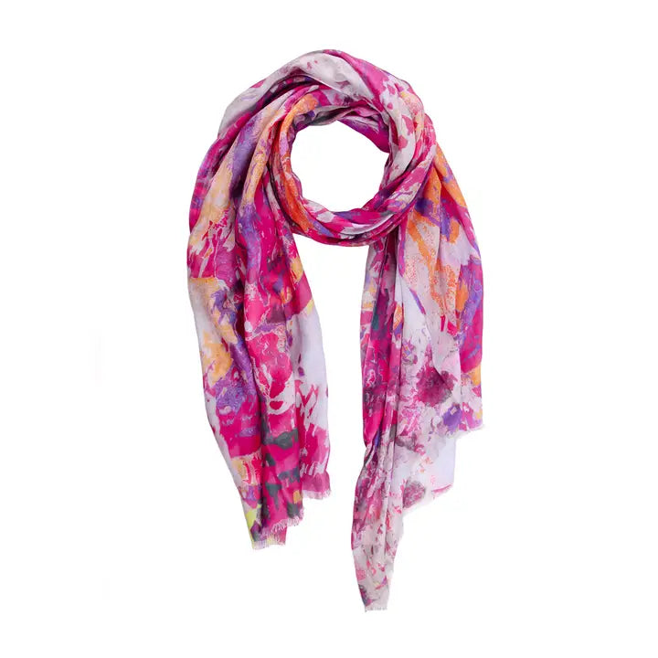 Saachi - SPLATTER SCARF -Pink Multi