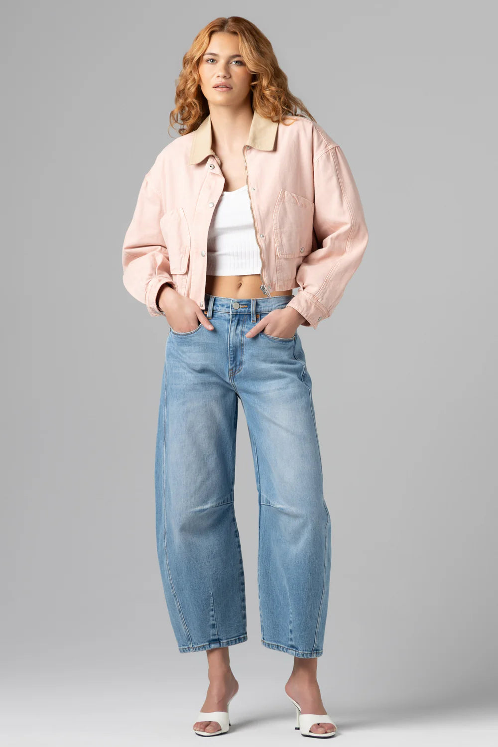 BLANK NYC Lawn Party Jacket Pink Combo