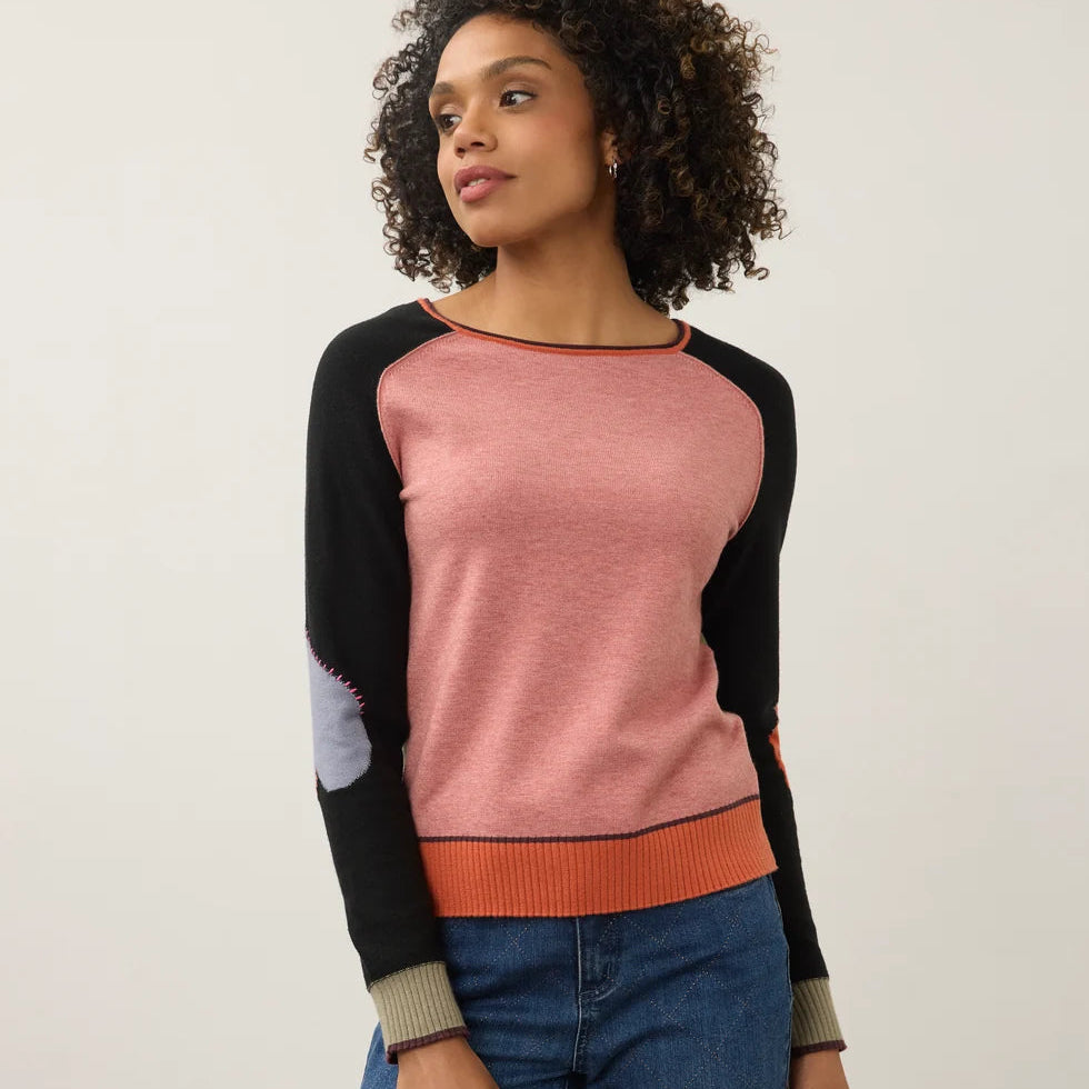 FDJ Long Sleeve Boatneck Sweater Pink Mauve