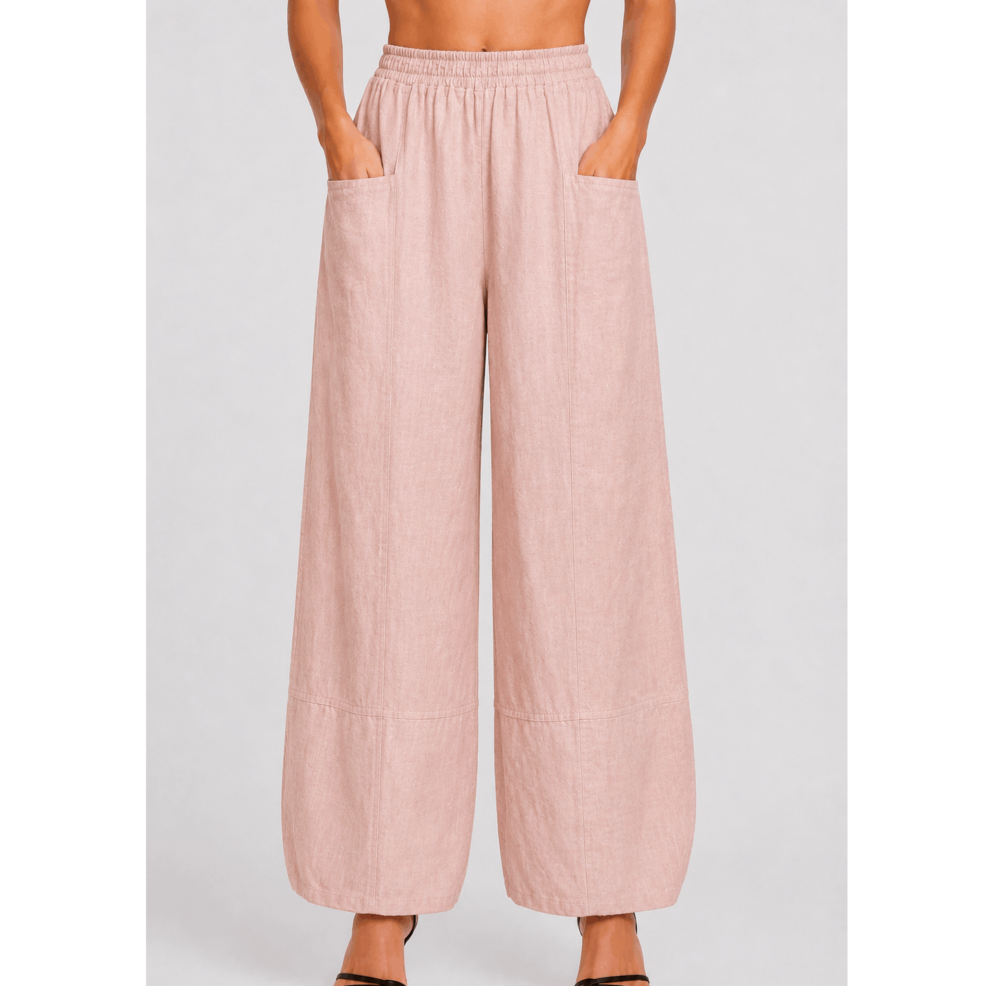 [TINA Stephens Italy/Tees By Tina - Maritza Linen Balloon Pant (PL912): 681 Blush / One Size], [CLOTHING], [TINA Stephens Italy/Tees By Tina], [Plum Bottom].