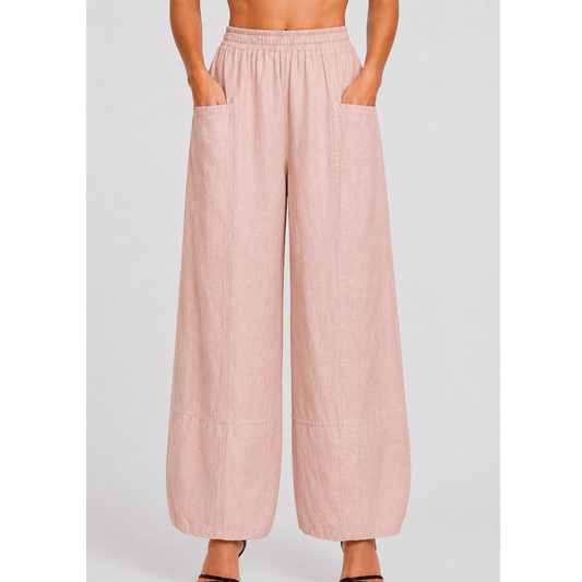 [TINA Stephens Italy/Tees By Tina - Maritza Linen Balloon Pant (PL912): 681 Blush / One Size], [CLOTHING], [TINA Stephens Italy/Tees By Tina], [Plum Bottom].
