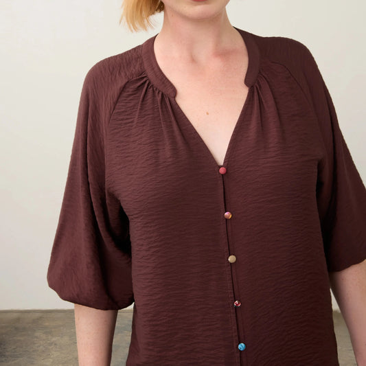 FDJ 3/4 Sleeve Colorful Button Shirt