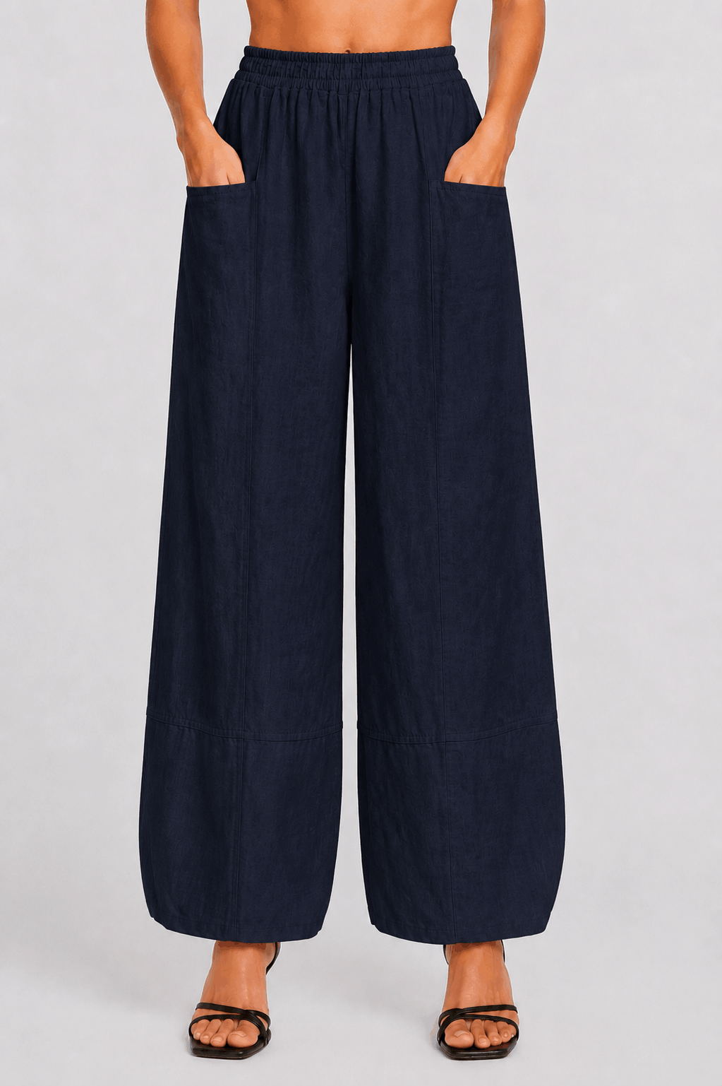 [TINA Stephens Italy/Tees By Tina - Maritza Linen Balloon Pant (PL912): 001 Black / One Size], [Pants], [TINA Stephens Italy/Tees By Tina], [Plum Bottom].