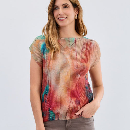 FDJ - Cap Sleeve Printed Sweater - Cheshire